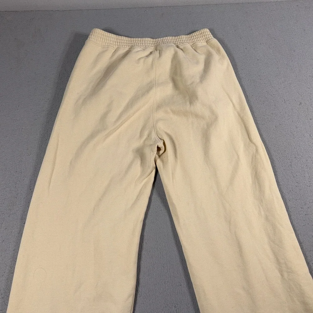 Abercrombie and Fitch Sweatpants Women Medium‎ Cream Fleece Wide Leg Lounge
